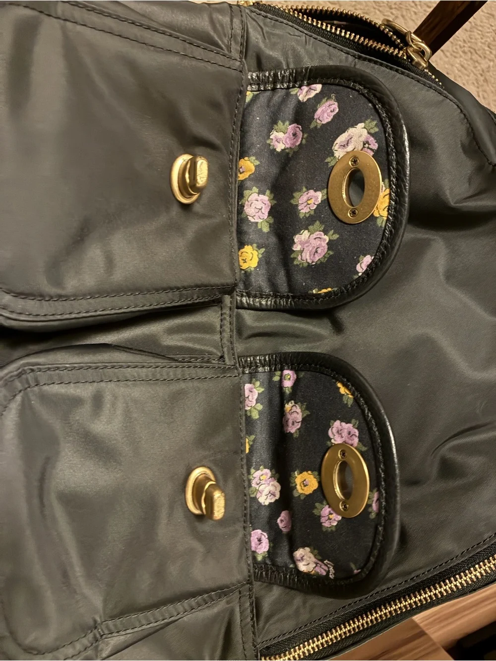 Black Coach Backpack with Gold Hardware